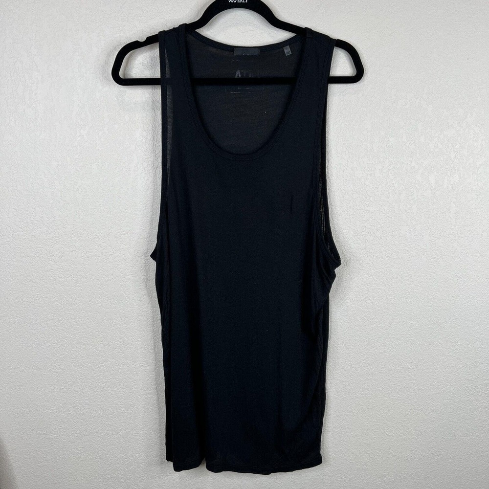ATM Anthony Thomas Melillo Tank Dress Women's Large Black 100% Modal Sleeveless